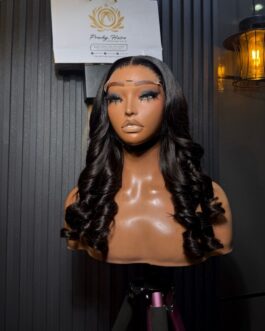 SDD Chinese Bounce Transparent 5×5 Closure Wig – 20” (Natural Black)