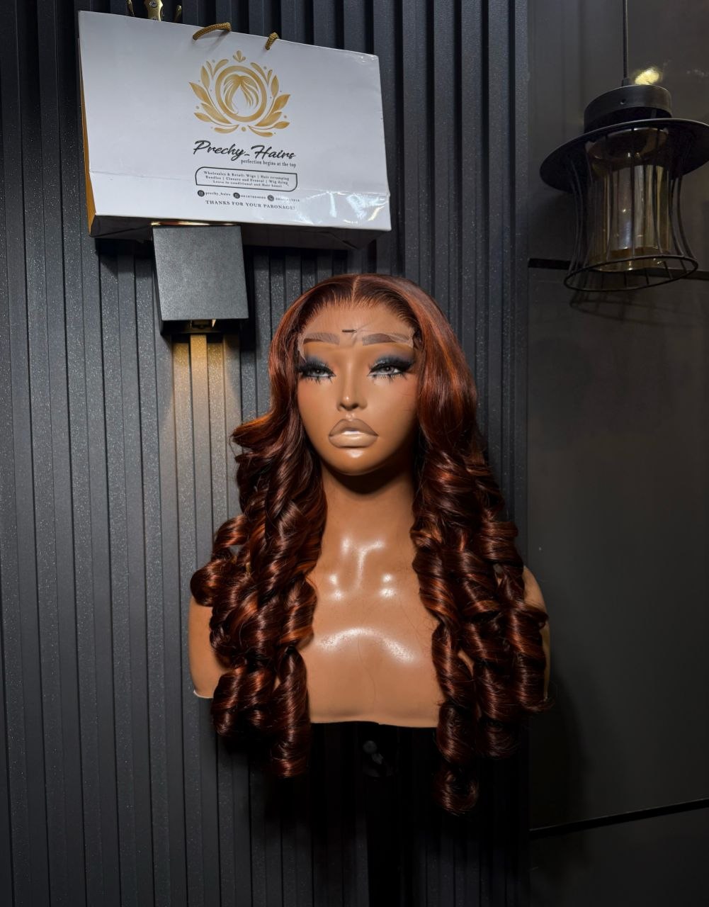 SDD Chinese Bounce Transparent 5x5 Closure Wig – 24” (P4/350 Brown & Orange) - Image 2