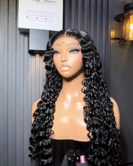 Deep Wave Natural Black x Transparent 5×5 closure 26”